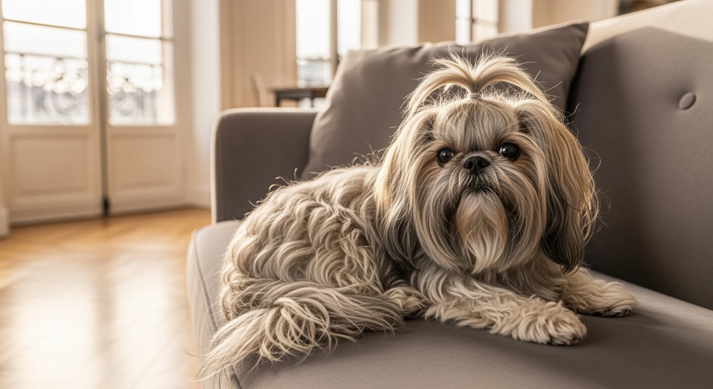 Bichon Russe dans son environnement familial